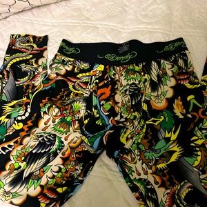 💰ED HARDY Active wear Cotton Stretch Print Legging/Jogger - Small (28-30)